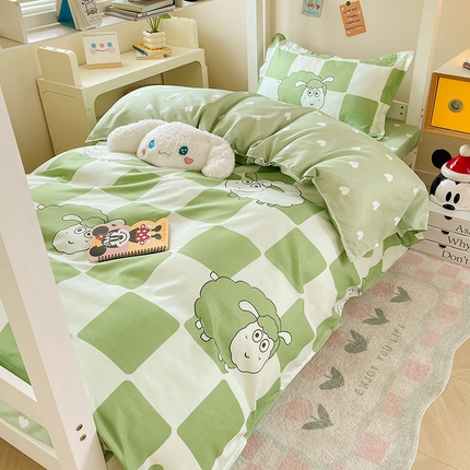 91家纺网 家纺一手货源 找家纺 （总）卡斯诺家纺馆 2025新款芦荟棉宿舍床上下铺三件套