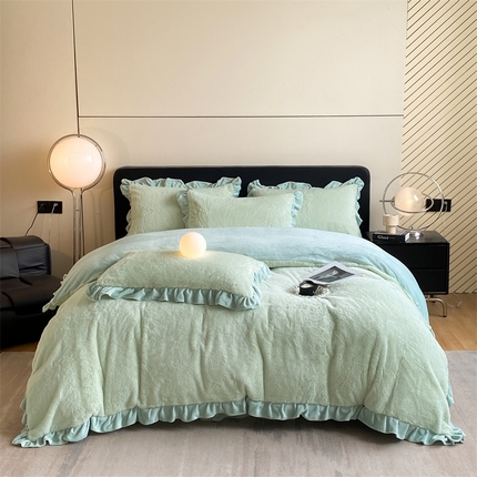 91家纺网 家纺一手货源 找家纺 （总）2024新款AB版兔毛绒韩版四件套