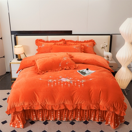 91家纺网 家纺一手货源 找家纺 （总）2024秋冬新款茉含宝宝绒公主风四件套