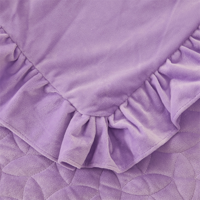 91家纺网 家纺一手货源 找家纺 2024秋冬新款茉含宝宝绒公主风四件套 浪漫紫-