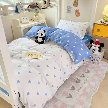 91家纺网 家纺一手货源 找家纺 （总）卡斯诺家纺馆 2025新款芦荟棉宿舍床上下铺三件套