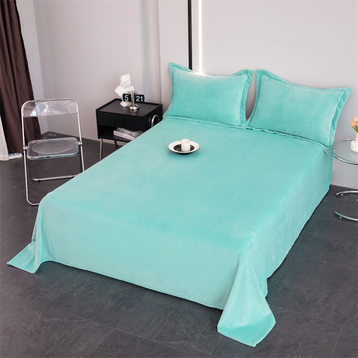 91家纺网 家纺一手货源 找家纺 锦罗绣 2024新款230克纯色牛奶绒单床单 绿色-