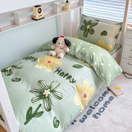 91家纺网 家纺一手货源 找家纺 （总）卡斯诺家纺馆 2025新款芦荟棉宿舍床上下铺三件套