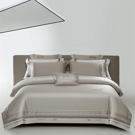 91家纺网 家纺一手货源 找家纺 （总）2025新款长绒棉高端绣花四件套-浩娜