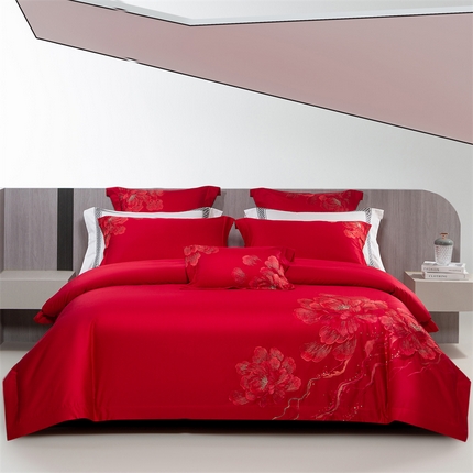 91家纺网 家纺一手货源 找家纺 （总）2025新款长绒棉高端绣花四件套-莎曼丽