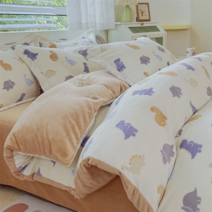 91家纺网 家纺一手货源 找家纺 （总）锦罗绣 2024新款A类高克重牛奶绒印花四件套