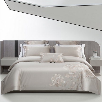 91家纺网 家纺一手货源 找家纺 （总）2025新款长绒棉高端绣花四件套-莎曼丽