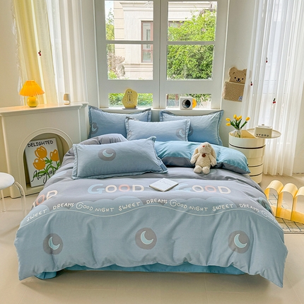 91家纺网 家纺一手货源 找家纺 （总）韩后家纺 2025新款全棉AB版磨毛印花四件套