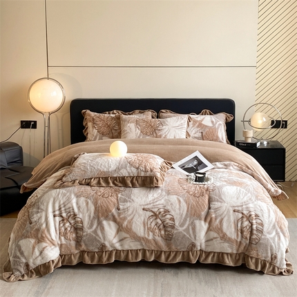 91家纺网 家纺一手货源 找家纺 （总）2024新款AB版兔毛绒韩版四件套