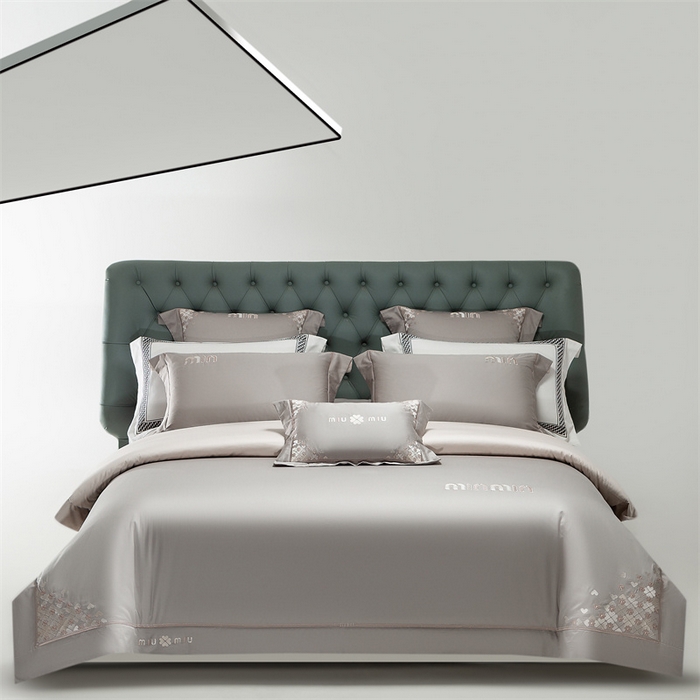 91家纺网 家纺一手货源 找家纺 2025新款AB版长绒棉高端绣花四件套-茜雅 茜雅-绅士灰