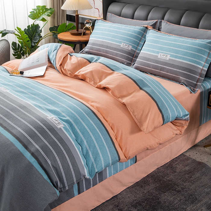 91家纺网 家纺一手货源 找家纺 润淳 2025新款加厚活性磨毛四件套纯棉三件套誓言桔