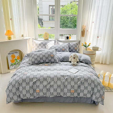 91家纺网 家纺一手货源 找家纺 （总）韩后家纺 2025新款全棉AB版磨毛印花四件套