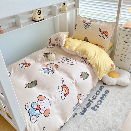 91家纺网 家纺一手货源 找家纺 （总）卡斯诺家纺馆 2025新款芦荟棉宿舍床上下铺三件套