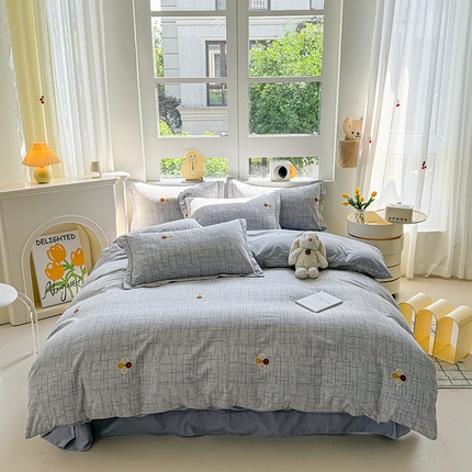 91家纺网 家纺一手货源 找家纺 （总）韩后家纺 2025新款全棉AB版磨毛印花四件套