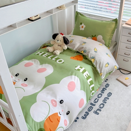 91家纺网 家纺一手货源 找家纺 （总）卡斯诺家纺馆 2025新款芦荟棉宿舍床上下铺三件套