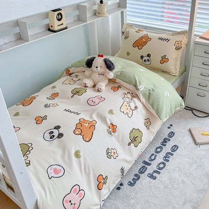 91家纺网 家纺一手货源 找家纺 （总）卡斯诺家纺馆 2025新款芦荟棉宿舍床上下铺三件套