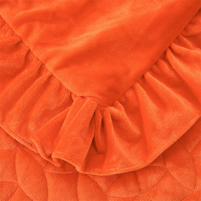 91家纺网 家纺一手货源 找家纺 2024秋冬新款茉含宝宝绒公主风四件套 美人橙-