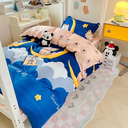 91家纺网 家纺一手货源 找家纺 （总）卡斯诺家纺馆 2025新款芦荟棉宿舍床上下铺三件套