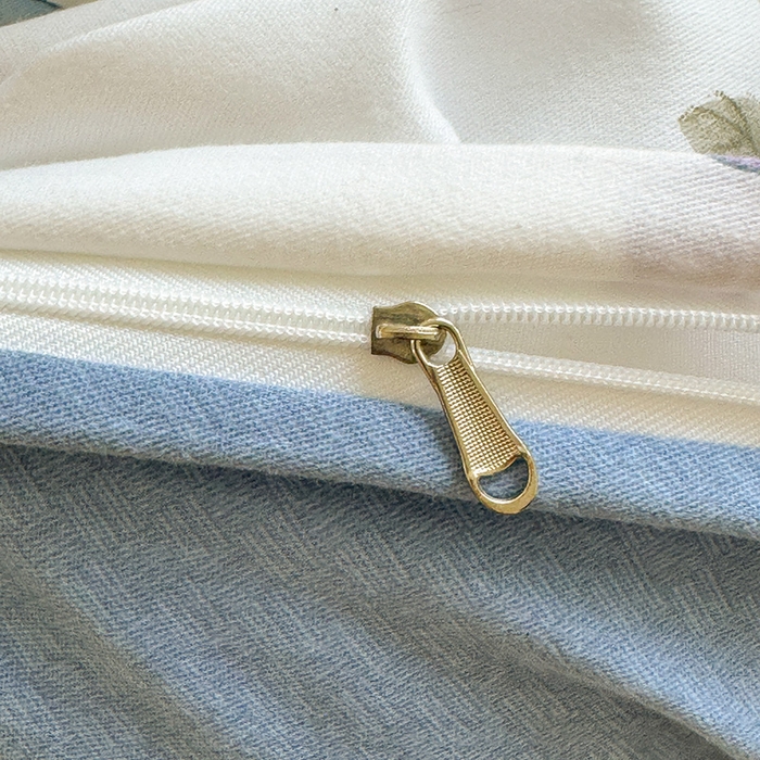 91家纺网 家纺一手货源 找家纺 韩后家纺 2025新款全棉AB版磨毛印花四件套 梦幻花语 蓝