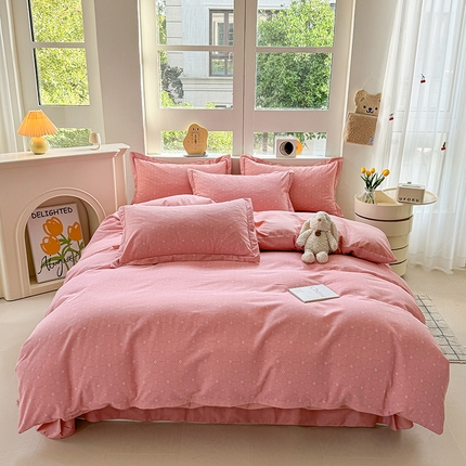 91家纺网 家纺一手货源 找家纺 （总）韩后家纺 2025新款全棉AB版磨毛印花四件套