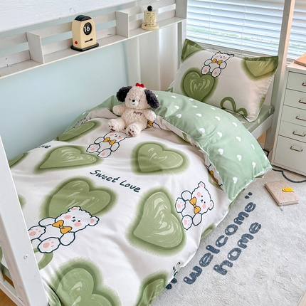 91家纺网 家纺一手货源 找家纺 （总）卡斯诺家纺馆 2025新款芦荟棉宿舍床上下铺三件套