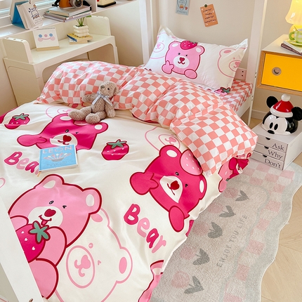 91家纺网 家纺一手货源 找家纺 （总）卡斯诺家纺馆 2025新款芦荟棉宿舍床上下铺三件套