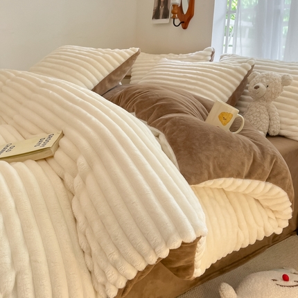 91家纺网 家纺一手货源 找家纺 （总）川悦生活 2024新款牛奶绒兔绒四件套-随风生活