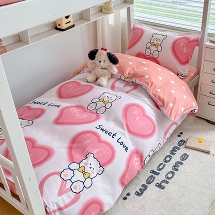 91家纺网 家纺一手货源 找家纺 （总）卡斯诺家纺馆 2025新款芦荟棉宿舍床上下铺三件套