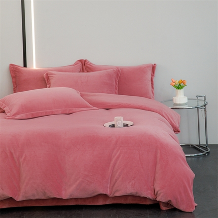 91家纺网 家纺一手货源 找家纺 （总）锦罗绣 2024新款230克纯色牛奶绒四件套