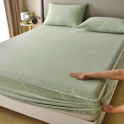 91家纺网 家纺一手货源 找家纺 （总）鑫顺欣 2025新款高克重加厚保暖宝宝绒提花床笠床护垫保护罩