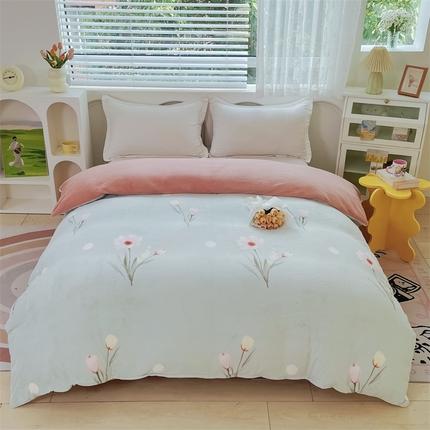 91家纺网 家纺一手货源 找家纺 （总）锦罗绣 2024新款A类高克重牛奶绒印花单被套