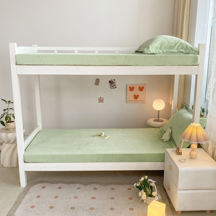 91家纺网 家纺一手货源 找家纺 （总）源舍家纺 2024新款学生宿舍款上下铺高克重牛奶绒床笠