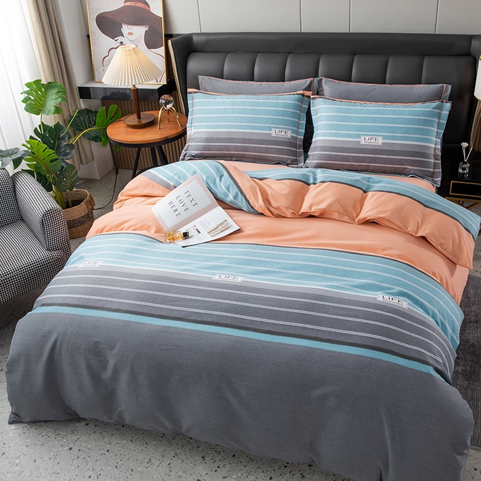 91家纺网 家纺一手货源 找家纺 润淳 2025新款加厚活性磨毛四件套纯棉三件套誓言桔