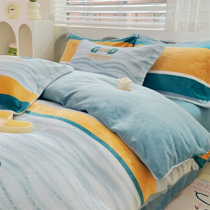 91家纺网 家纺一手货源 找家纺 锦罗绣 2024新款A类高克重牛奶绒印花四件套 好好先生