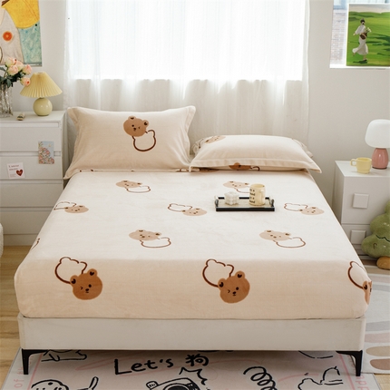 91家纺网 家纺一手货源 找家纺 （总）锦罗绣 2024新款A类高克重牛奶绒印花单床笠