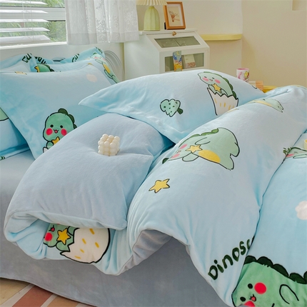 91家纺网 家纺一手货源 找家纺 （总）锦罗绣 2024新款A类高克重牛奶绒印花四件套