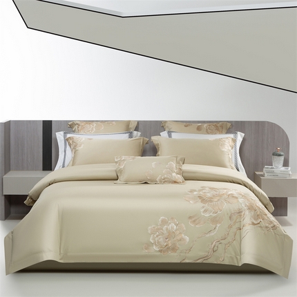 91家纺网 家纺一手货源 找家纺 （总）2025新款长绒棉高端绣花四件套-莎曼丽