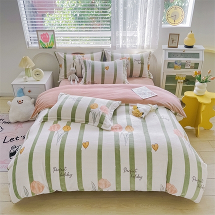 锦罗绣 2024新款A类高克重牛奶绒印花四件套 一路有你