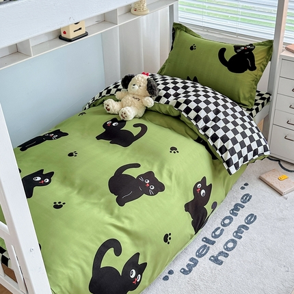 91家纺网 家纺一手货源 找家纺 （总）卡斯诺家纺馆 2025新款芦荟棉宿舍床上下铺三件套