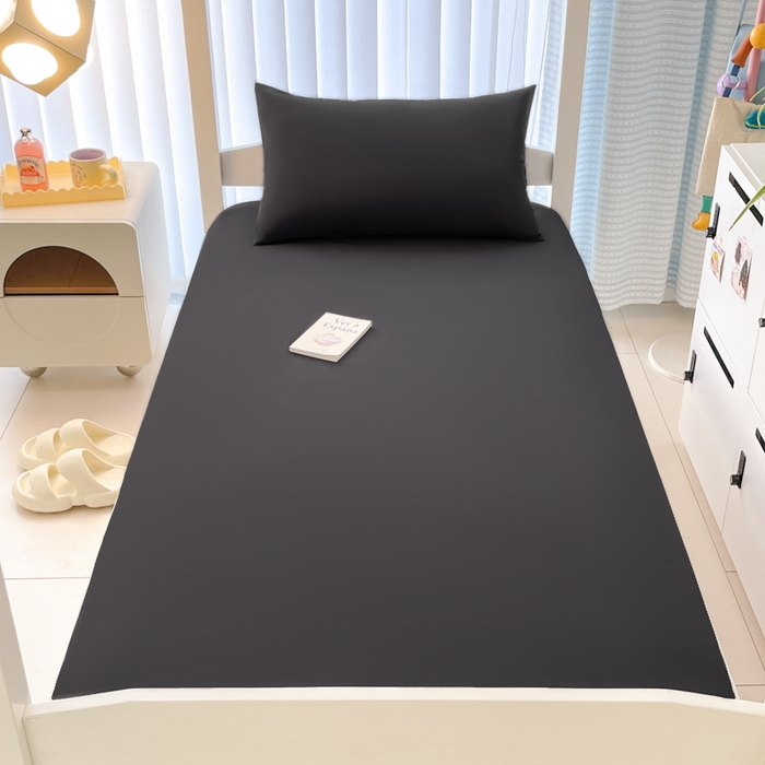 91家纺网 家纺一手货源 找家纺 老帅的工厂店 2025新款亲肤磨毛防水纯色学生床笠-小床图 深灰