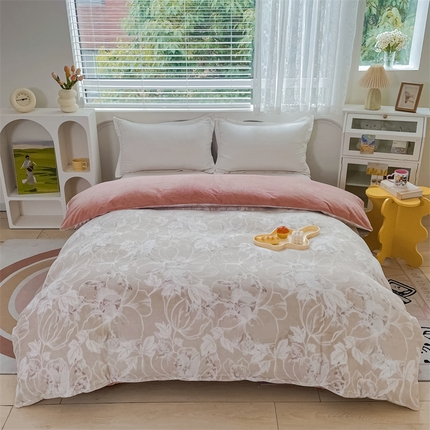 锦罗绣 2024新款全消光230克牛奶绒烂花绒提花单被套 花语