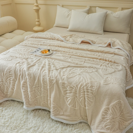 91家纺网 家纺一手货源 找家纺 （总）默忆 2025新款塔芙绒毛毯蝴蝶毯子盖毯