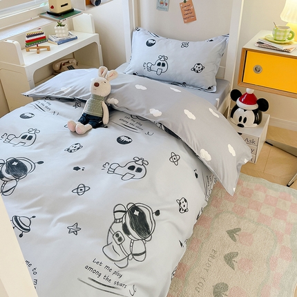 91家纺网 家纺一手货源 找家纺 （总）卡斯诺家纺馆 2025新款芦荟棉宿舍床上下铺三件套