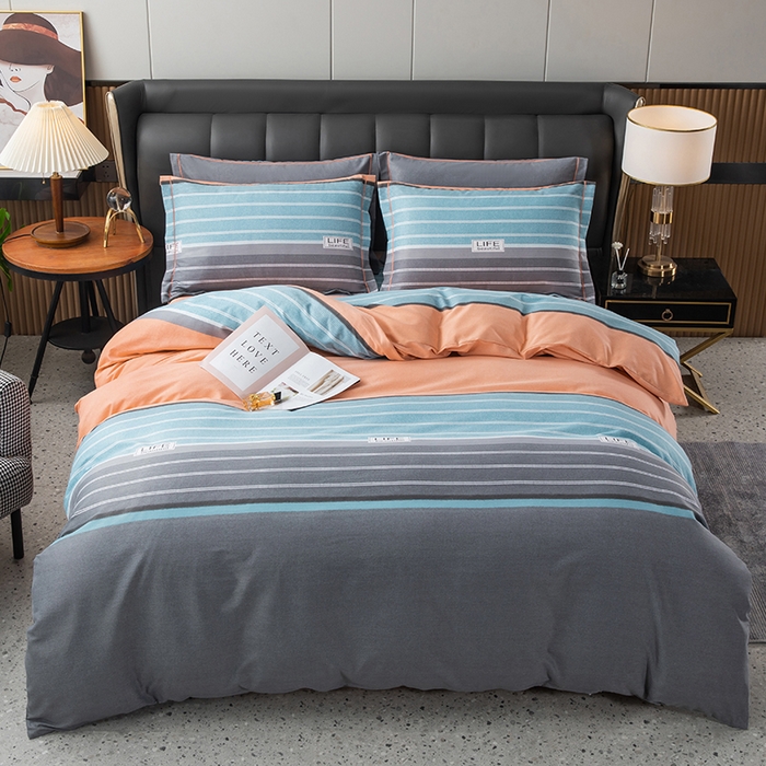 91家纺网 家纺一手货源 找家纺 润淳 2025新款加厚活性磨毛四件套纯棉三件套誓言桔