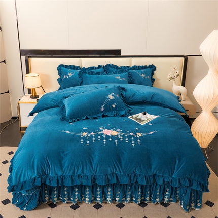 91家纺网 家纺一手货源 找家纺 （总）2024秋冬新款茉含宝宝绒公主风四件套