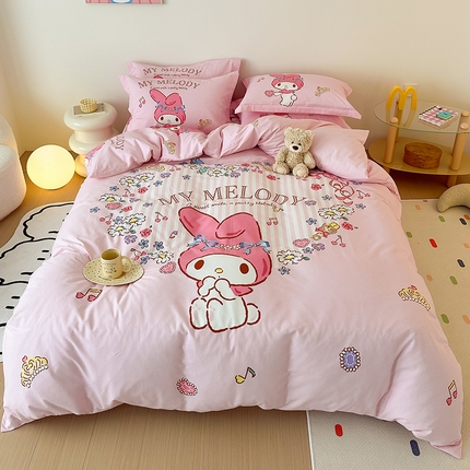 典曼家纺 2024秋冬新品三丽鸥磨毛大版卡通四件套 魔法小精灵