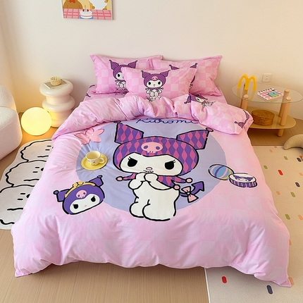 91家纺网 家纺一手货源 找家纺 （总）典曼家纺 2024秋冬新品三丽鸥磨毛大版卡通四件套