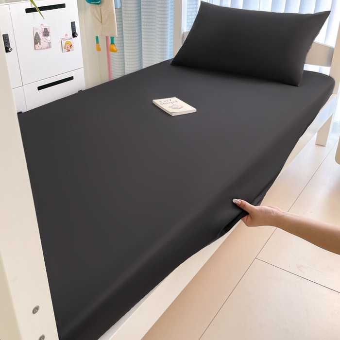 91家纺网 家纺一手货源 找家纺 老帅的工厂店 2025新款亲肤磨毛防水纯色学生床笠-小床图 深灰