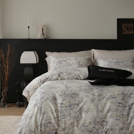 91家纺网 家纺一手货源 找家纺 （总）2024新款知性简雅花卉肌理全棉四件套