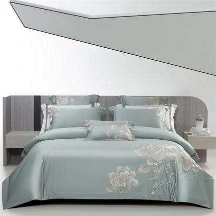 91家纺网 家纺一手货源 找家纺 （总）2025新款长绒棉高端绣花四件套-莎曼丽